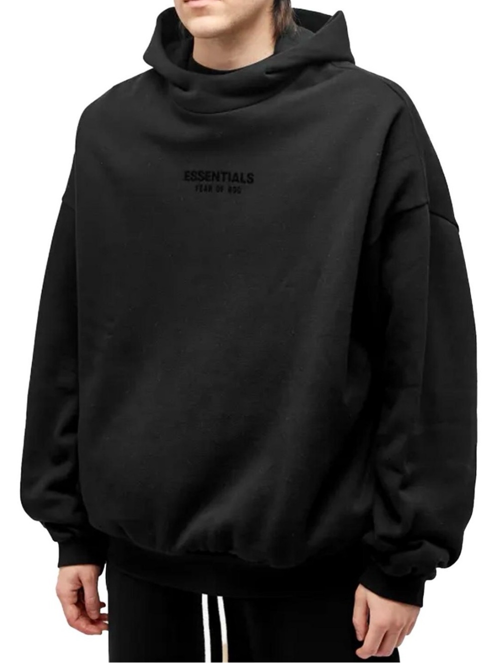 Fear of God Essentials Essential Hoodie Jet Black Mock Neck Oversized M Gorpcore